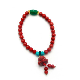 Браслет-чотки з корала (Ø = 0,7 СМ11 см)