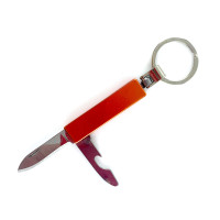 Keychain knife with penknife orange (2 in 1) (9.5x3x1cm)