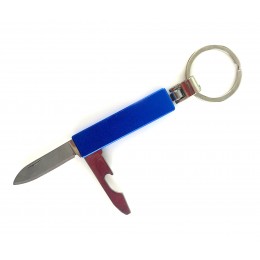 Нож-брелок с перочинным ножом синий (2 в 1)(9,5х3х1см)