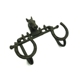 Clothes hanger "Horse with horseshoes" iron casting (22x16.5x6 cm)