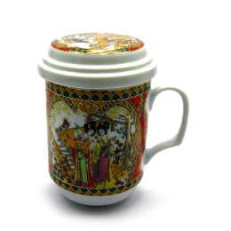 Tea cup with sieve (330ml.)(BFC125-1) "Girls" (h-13cm, d-7.5cm)