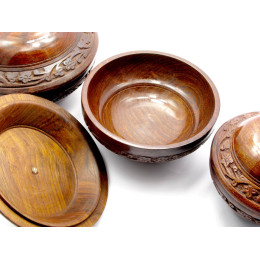 Скринька кругла рожеве дерево (н-р 3 шт) (18,5 х15 см 15,5 х14 см 13х13 см)