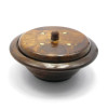 Round casket with rosewood lid (12x12x6 cm)
