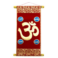 Панно красное "ОМ" (80х30CM)