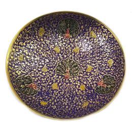 Фруктовница бронзовая фиолетовая "Павлин"(d-14 h-3 см)