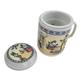 Tea cup with sieve (230ml.)(SFC94) "Geisha" (h-11cm, d-6.5cm)