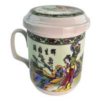 Teacup with strainer (230 ml) (SFC28) "Geisha" (h-11 cm, d-6.5 cm)