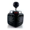 Black ceramic ashtray with lid "Hemp leaf" (14x8.5x8.5 cm)