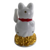MARKDOWN. Maneki-neko cat waving paw, white (11.2 x 6.7 x 6.7 cm)