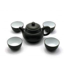 Black earthenware service (17x18x9.5 cm)