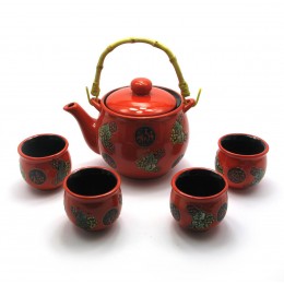 Сервиз керамический (чайник ,4 пиалы)(чайник 700 мл пиала 50 мл(28х17х11,5 см)