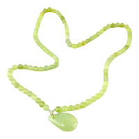Jade necklace with pendant "Lotus Light" (22.5 cm)
