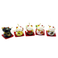 Maneki-neko cats (set of 5 pieces) (23.5х6х4 cm)