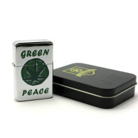 Petrol lighter "Green Peace", bronze, gift box