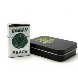 Зажигалка бензиновая "Green Peace", бронзовая, в подарочной упаковке