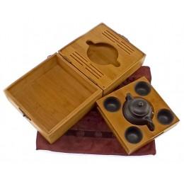 Чайный набор в бамбуковом футляре (19х19х10,5 см)A