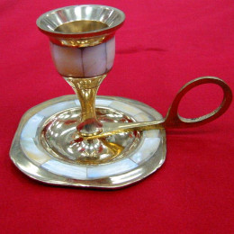 Свічник бронзовий з перламутром