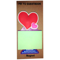 Fridge magnet heart with sticker(9x5 cm)D