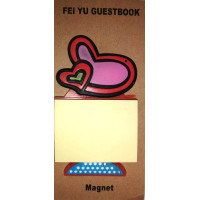 Refrigerator magnet heart with sticker(9x5 cm)F