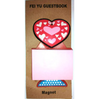 Fridge magnet heart with sticker(9x5 cm)R