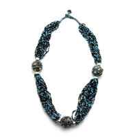 Ожерелье из биссера и металла  (35 см)