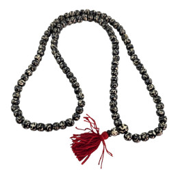 Bone rosary "Om" (Ø=0.8 cm x 38 cm) (108 beads)