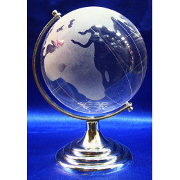 Глобус хрустальный белый (8)(13х8,5х8,5 см)(6052)