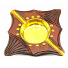 Rosewood ashtray with bronze inserts (11x11x3 cm)