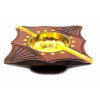 Rosewood ashtray with bronze inserts (11x11x3 cm)