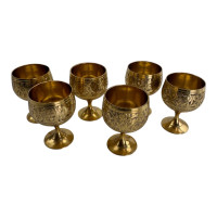 MARKDOWN. Gold-plated bronze shot glasses (set of 6 / 80 ml)