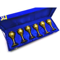 Чарки бронзові позолочені (н-р 6 шт / 80мл.) (H-11,5 см) (46х14,5х7 см)