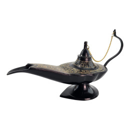 Aladdin's lamp, bronze, black (11.5 x 21.5 x 7 cm)