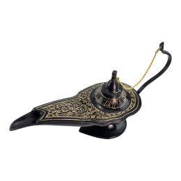Aladdin's lamp, bronze, black (11.5 x 21.5 x 7 cm)