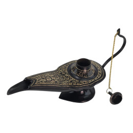 Aladdin's lamp, bronze, black (11.5 x 21.5 x 7 cm)