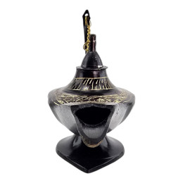 Aladdin's lamp, bronze, black (11.5 x 21.5 x 7 cm)