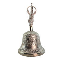 Chakra bell, brass, silver-plated (d-10.5 h-20.5 cm)