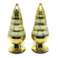 Salt shaker, bronze pepper with mother-of-pearl (n-r 2 pcs)(11x4 cm)