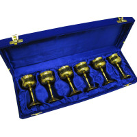 Gilded bronze glasses (e.g. 6 pcs) (h-9 cm) (37x12.5x5 cm)