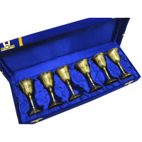 Gilded bronze glasses (e.g. 6 pcs / 60ml) h-10 cm (39x10x6 cm)