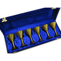 Gilded bronze glasses (e.g. 6 pcs / 50ml.) (H-11 cm) (43x15x8 cm)