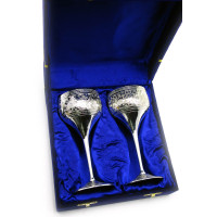 Silver-plated bronze glasses (e.g. 2 pcs / 200 ml.) H-16.5 cm (19x20x8.5 cm)