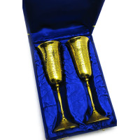 Келихи бронзові позолочені (н-р 2 шт/180мл.) (h-23 см) (26,5 х18х9 см)