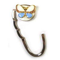 Bag holder for women's handbag "Butterfly-Castle" white-violet (6.5x4.5x1.5 cm)