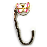 Bag holder for women's handbag "Butterfly-Castle" white-red (6.5x4.5x1.5 cm)
