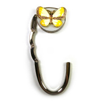 Bag holder for women's handbag "Butterfly-Castle" white-yellow (6.5x4.5x1.5 cm)