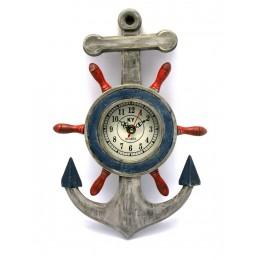 Anchor with clock (33.5x21x4.5 cm)