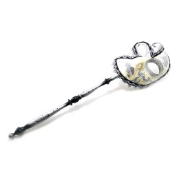 Venetian mask with silver handle (47x13x6.5 cm)