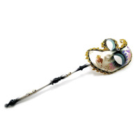 Venetian mask with silver-turquoise handle (47x13x6.5 cm)