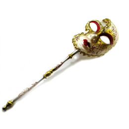 Venetian mask with a silver-gold handle (47x13x6.5 cm)