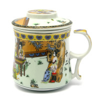 Чашка заварювальна з ситом (300мл.)("Гейші" (h-9cм, d-8см)